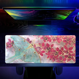 trendy Aquamarine Butterfly Red Petal Mousepad 