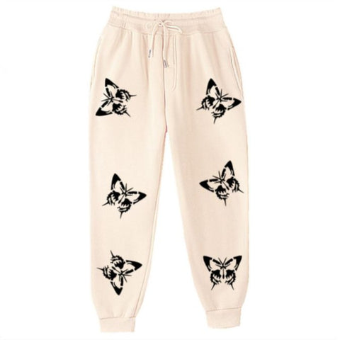 beige butterfly pants