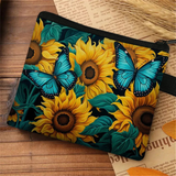 Blue Monarch Butterfly Sunflower Wallet for women
