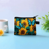 cute Blue Monarch Butterfly Sunflower Wallet