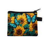 Blue Monarch Butterfly Sunflower Wallet