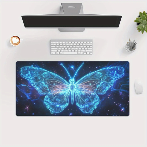 Blue Alien Butterfly Mouse Pad