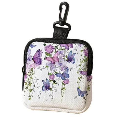 Blue Purple Butterfly Leaf Wallet