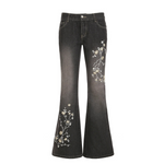 Floral Butterfly Bell Bottom Jeans