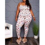 cheap Butterfly Plus Size Jumpsuit 