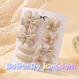 BEIGE Butterfly Hairpins for Baby Girls