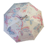Butterfly Motif Compact Auto Umbrella