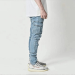 Butterfly blue jeans for men