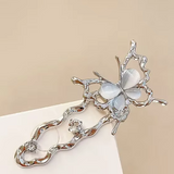 Silver Butterfly Zircon Hairpin