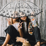Clear Chic Black Butterfly Umbrella for girls