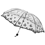 whimsical Clear Chic Black Butterfly Umbrella