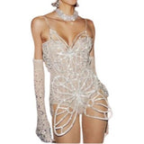 y2k Crystal Butterfly Bodysuit