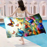 cute Dreamy Floral Monarch Butterfly Towel