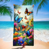Dreamy Floral Monarch Butterfly beach Towel