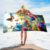 Dreamy Floral Monarch Butterfly Towel