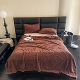 brown Embroidered Monarch Butterfly Soft Blanket