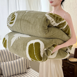 Embroidered Spring Azure Butterfly Blanket and a woman