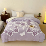 purple Embroidered Spring Azure Butterfly Blanket