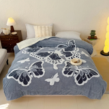 blue Embroidered Spring Azure Butterfly Blanket