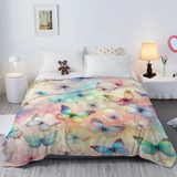 Fantasy Monarch Butterfly Cozy Throw on a bed