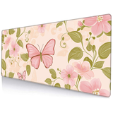 Floral pink Butterfly Art Mouse Mat