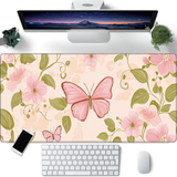 cute Floral Butterfly Art Mouse Mat