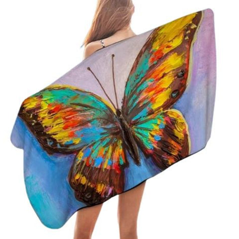 Graffiti Blue Butterfly Towel