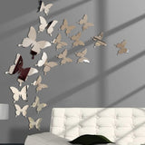 cute silver Butterfly Mirror Stickers