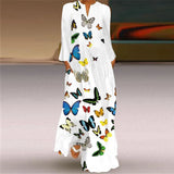 TRENDY long butterfly v neck dress