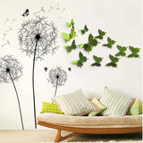 whimsical green Butterfly Mirror Stickers