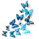 BLUE 3D Double-Layer Magnetic Butterfly Wall Stickers