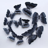 BLACK 3D Butterfly Wall Decor Stickers