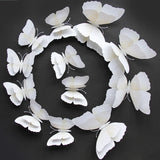 WHITE 3D Butterfly Wall Decor Stickers