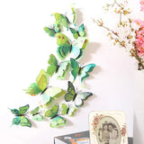 GREEN 3D Double-Layer Magnetic Butterfly Wall Stickers