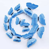 BLUE 3D Butterfly Wall Decor Stickers