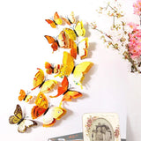 YELLOW 3D Double-Layer Magnetic Butterfly Wall Stickers