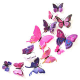 PURPLE 3D Double-Layer Magnetic Butterfly Wall Stickers