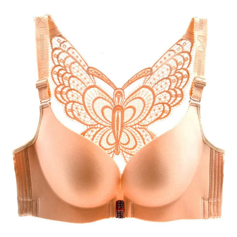 Beige Butterfly Bra