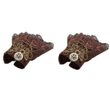 Women's Steampunk Gothic Lace Wrist Cuff Bracelet with Butterfly & Gears