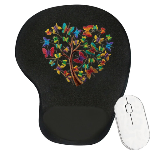 Heart-Shaped Tree Butterfly Mousepad