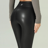 High-Waisted Leather Butterfly black Pants