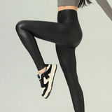 trendy High-Waisted Leather Butterfly Pants