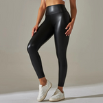 High-Waisted Leather Butterfly Pants