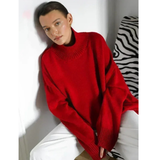 RED High Collar Sweater by Butterfly Kingdom