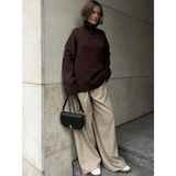 VINTAGE BROWN High Collar Sweater by Butterfly Kingdom