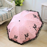 cute Lace Butterfly Pink Umbrella