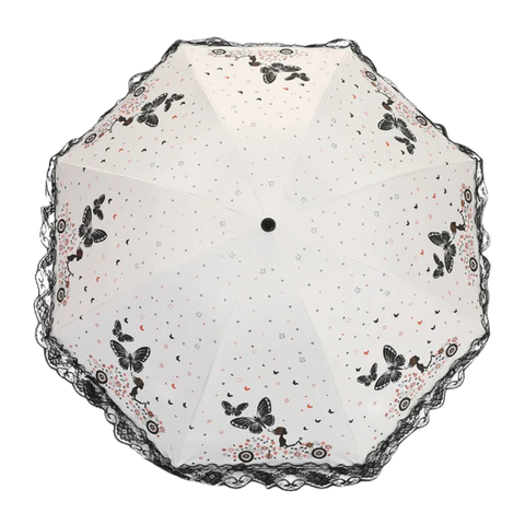 Lace Butterfly White Umbrella