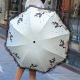 cute Lace Butterfly White Umbrella 