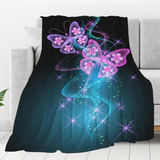 Magical Turquoise Butterfly Sherpa Throw