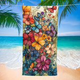cute Monarch Butterfly Multicolor Flower Towel